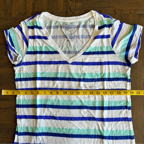 Like New! | GAP | Blue/Mint/White Stripe | Essential V-Neck | Size S - Picture 7 of 8
